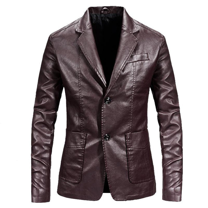 JACKETS KEZONO Blazer Leather Jacket MAROON / XXS