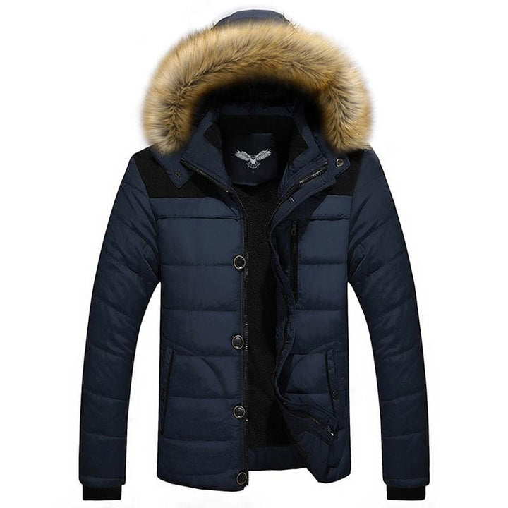 OUTWEAR & PARKAS KEZONO Fur Collar Fleece Hooded Siberia Parkas DARK BLUE / XS