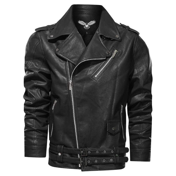 JACKETS KEZONO Galaxy Captain Leather Jacket BLACK / S