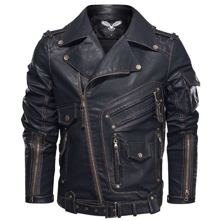 JACKETS KEZONO Phaser Bonanza Leather Jacket-Flash Sale BLACK / S