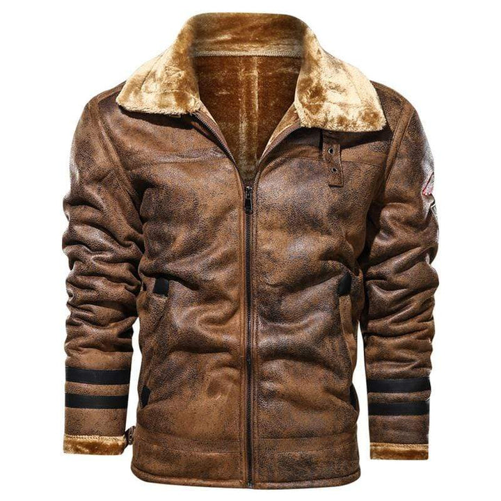 JACKETS KEZONO Siberia Rider Leather Jacket SADDLEBROWN-1 / XS