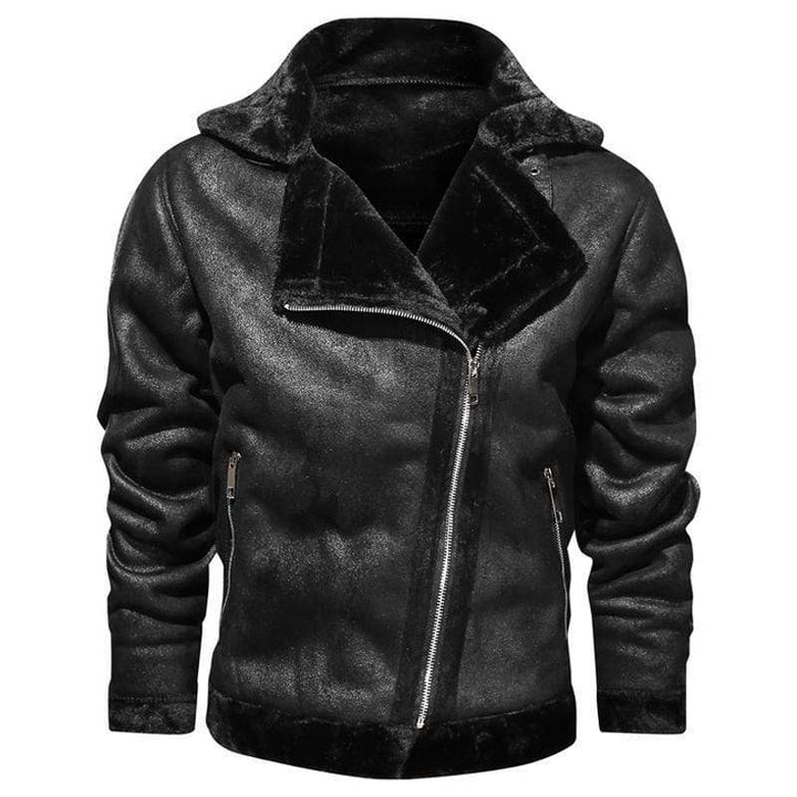 JACKETS KEZONO Siberia Rider Leather Jacket BLACK-2 / XS