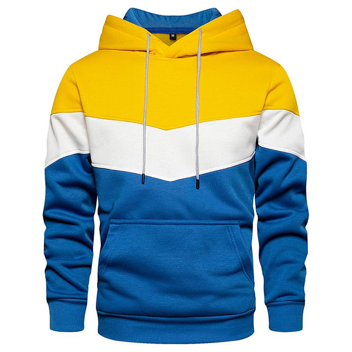 OUTWEAR & PARKAS KEZONO Tri-color Patchwork Sweatshirts Fleece Pullover Hoodie