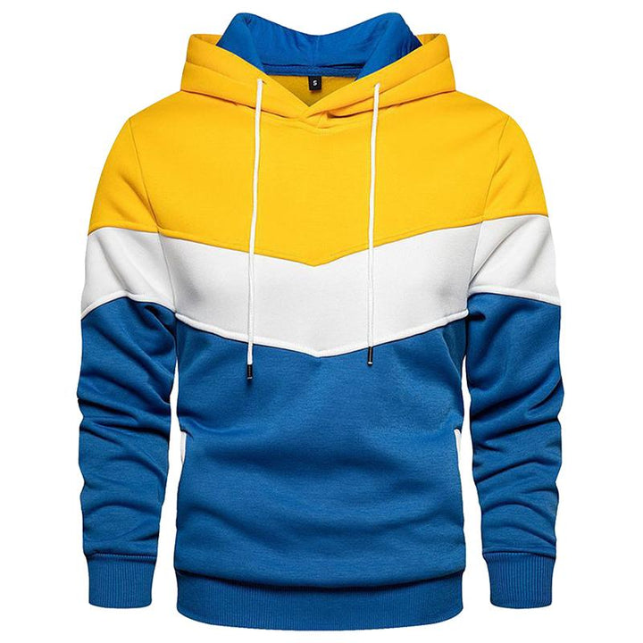 OUTWEAR & PARKAS KEZONO Tri-color Patchwork Sweatshirts Fleece Pullover Hoodie YELLOW / B / XXS